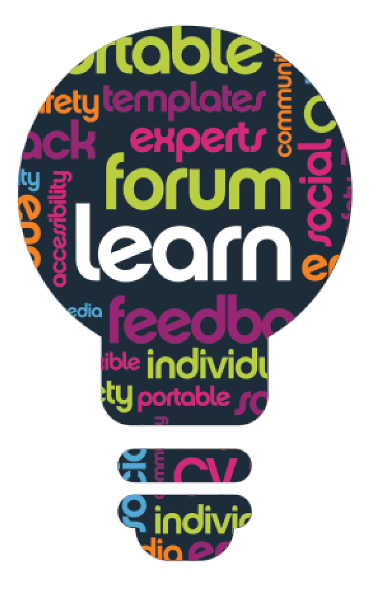 What is CPD? This graphic depicts a light bulb, as in, a 'light bulb' moment. It displays various words that makeup the CPD meaning such as 'learn' and 'feedback'.